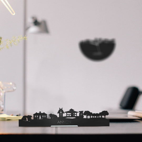 Standing Skyline Annen Zwart houten cadeau decoratie relatiegeschenk van WoodWideCities