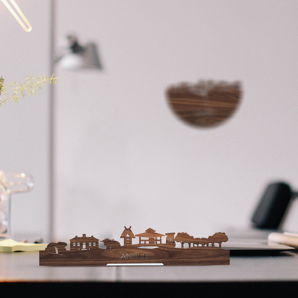 Standing Skyline Annen Noten houten cadeau decoratie relatiegeschenk van WoodWideCities