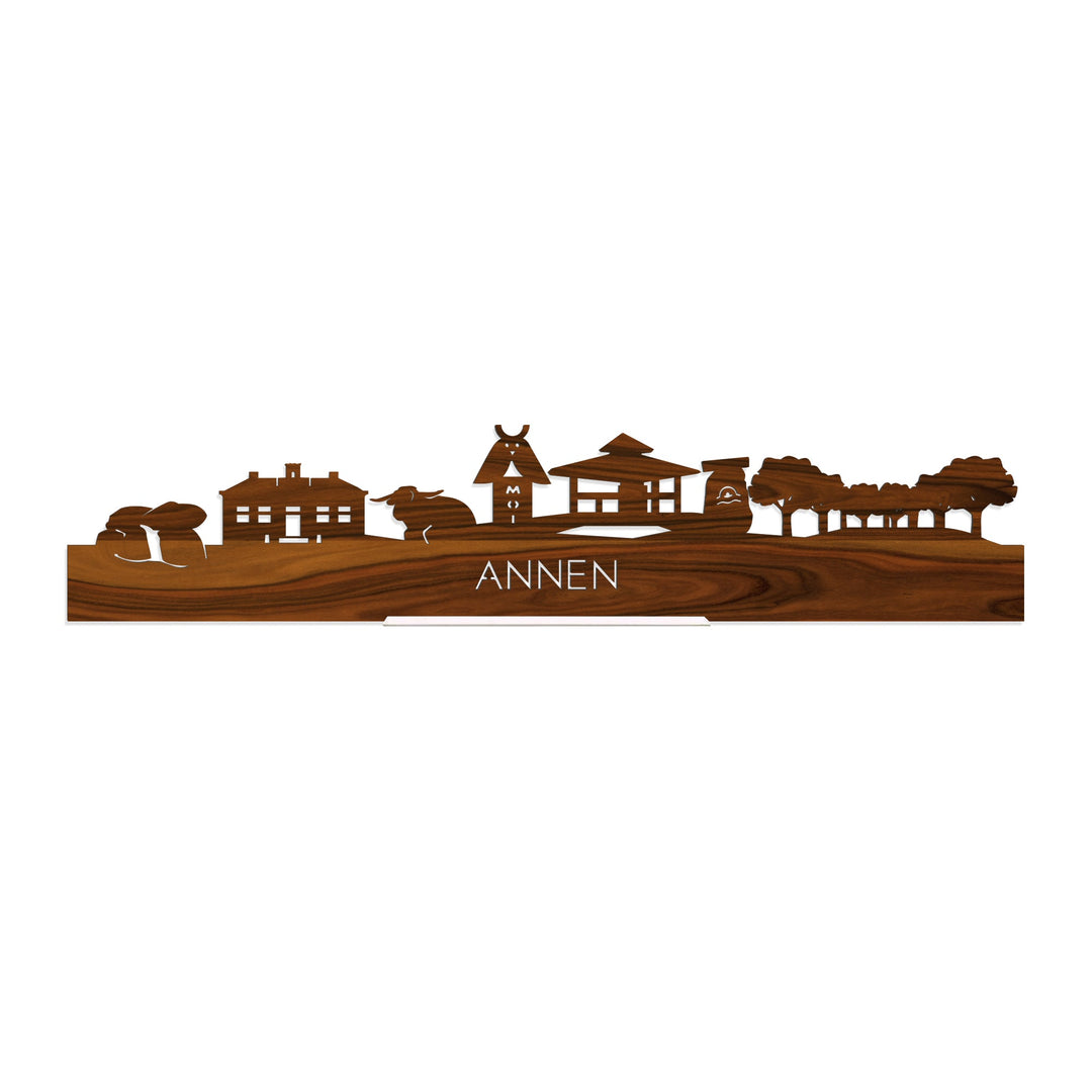 Standing Skyline Annen Palissander houten cadeau decoratie relatiegeschenk van WoodWideCities