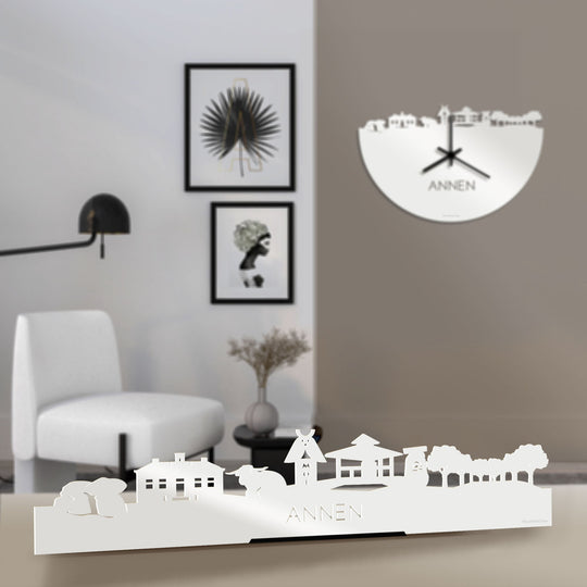 Standing Skyline Annen Wit glanzend gerecycled kunststof cadeau decoratie relatiegeschenk van WoodWideCities