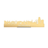 Standing Skyline Antwerpen Metallic Goud gerecycled kunststof cadeau decoratie relatiegeschenk van WoodWideCities