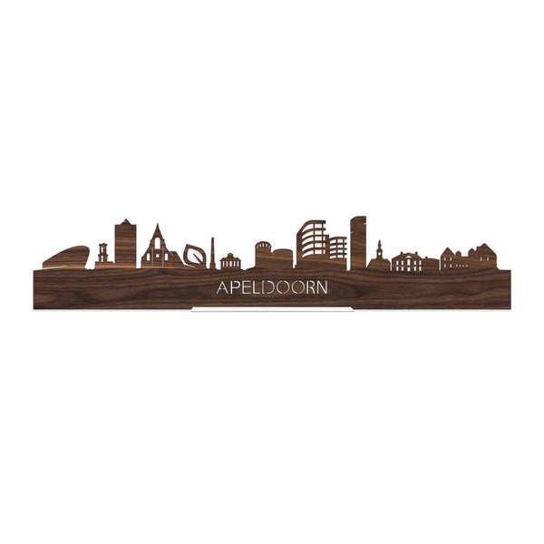 Standing Skyline Apeldoorn Noten 40 cm  houten cadeau decoratie relatiegeschenk van WoodWideCities
