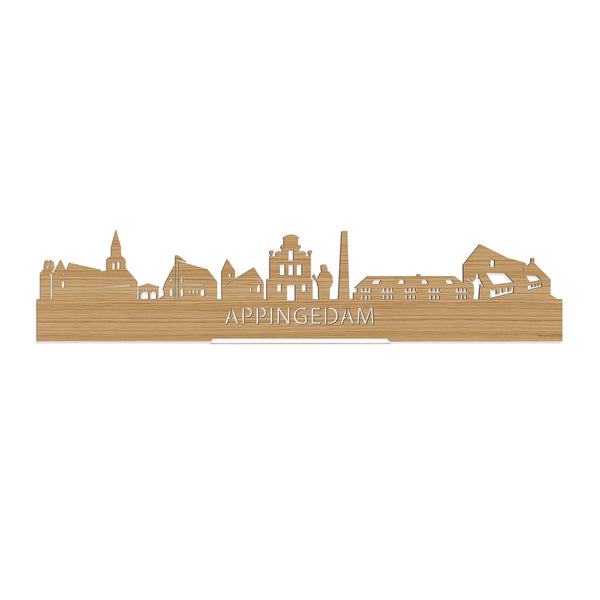 Standing Skyline Appingedam Bamboe houten cadeau decoratie relatiegeschenk van WoodWideCities