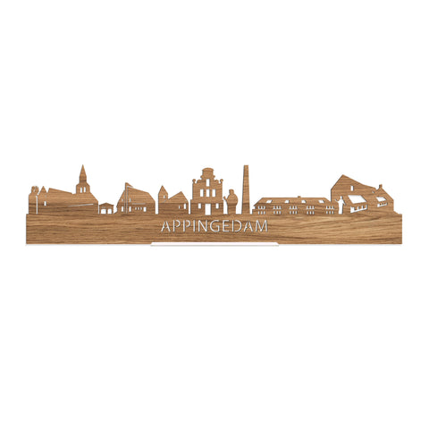 Standing Skyline Appingedam Eiken houten cadeau decoratie relatiegeschenk van WoodWideCities