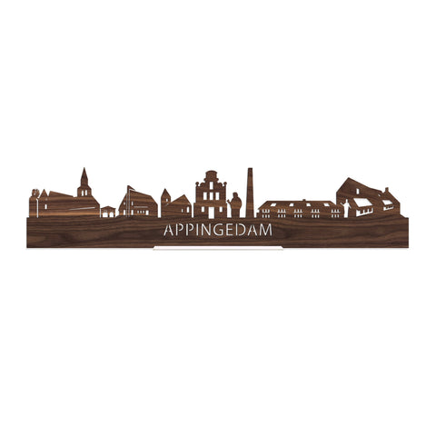 Standing Skyline Appingedam Noten houten cadeau decoratie relatiegeschenk van WoodWideCities