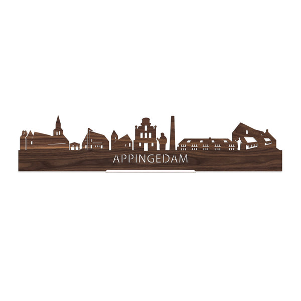 Standing Skyline Appingedam Noten houten cadeau decoratie relatiegeschenk van WoodWideCities