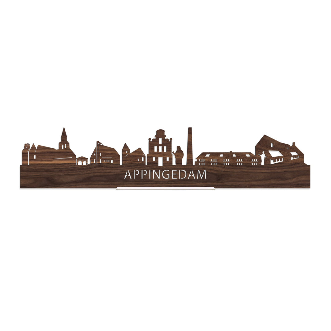 Standing Skyline Appingedam Noten houten cadeau decoratie relatiegeschenk van WoodWideCities