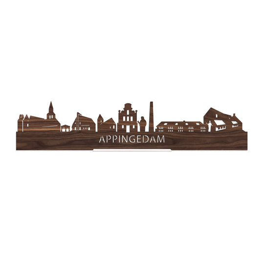Standing Skyline Appingedam Noten houten cadeau decoratie relatiegeschenk van WoodWideCities