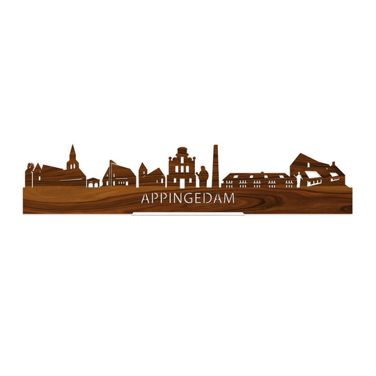 Standing Skyline Appingedam Palissander houten cadeau decoratie relatiegeschenk van WoodWideCities