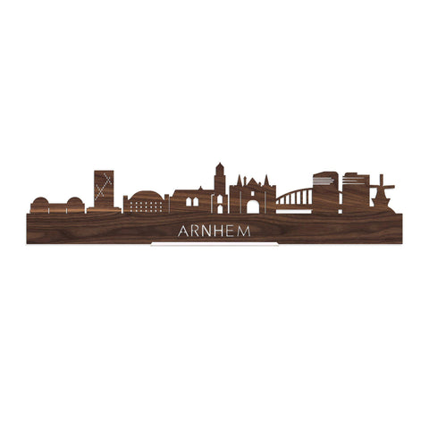 Standing Skyline Arnhem Noten 40 cm  houten cadeau decoratie relatiegeschenk van WoodWideCities