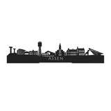 Standing Skyline Assen Zwart houten cadeau decoratie relatiegeschenk van WoodWideCities