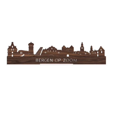 Standing Skyline Bergen op Zoom Noten 40 cm  houten cadeau decoratie relatiegeschenk van WoodWideCities