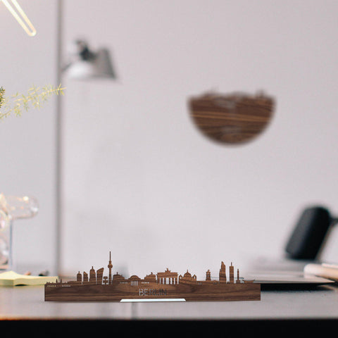 Standing Skyline Berlijn Noten houten cadeau decoratie relatiegeschenk van WoodWideCities
