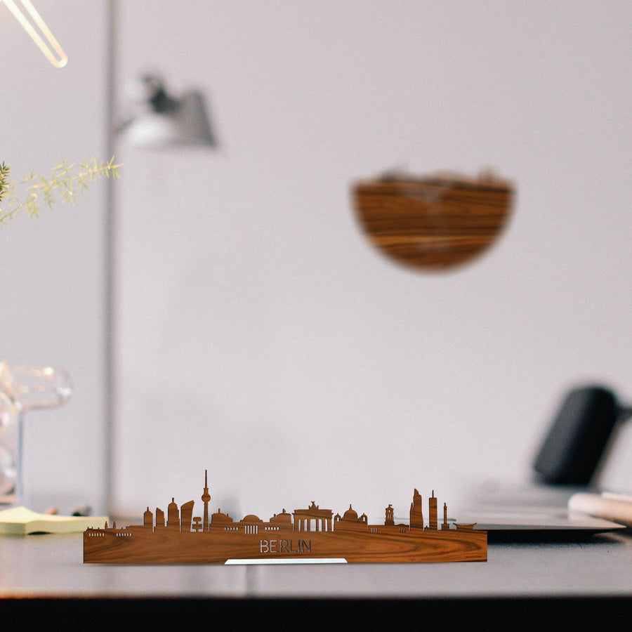 Standing Skyline Berlijn Palissander houten cadeau decoratie relatiegeschenk van WoodWideCities