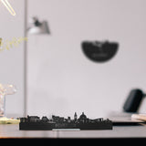Standing Skyline Beverwijk Zwart houten cadeau decoratie relatiegeschenk van WoodWideCities