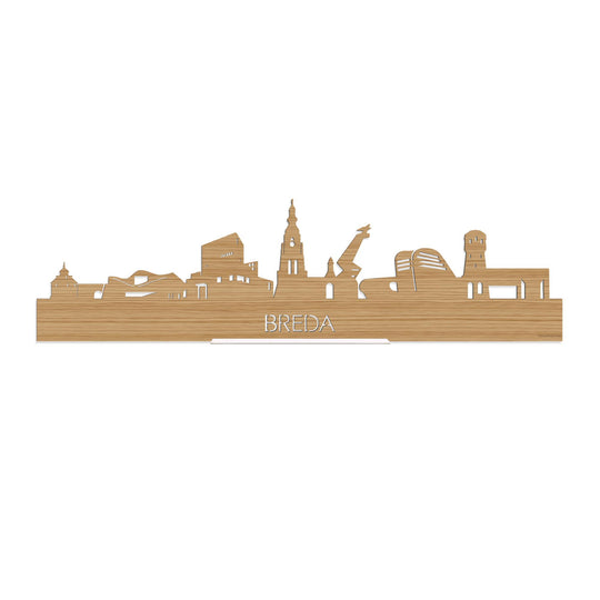 Standing Skyline Breda Bamboe 40 cm  houten cadeau decoratie relatiegeschenk van WoodWideCities