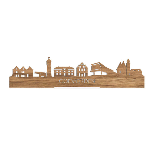 Standing Skyline Coevorden Eiken 40 cm  houten cadeau decoratie relatiegeschenk van WoodWideCities