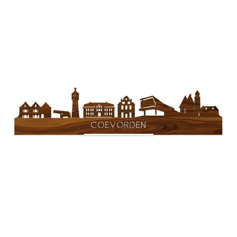 Standing Skyline Coevorden Palissander 40 cm  houten cadeau decoratie relatiegeschenk van WoodWideCities