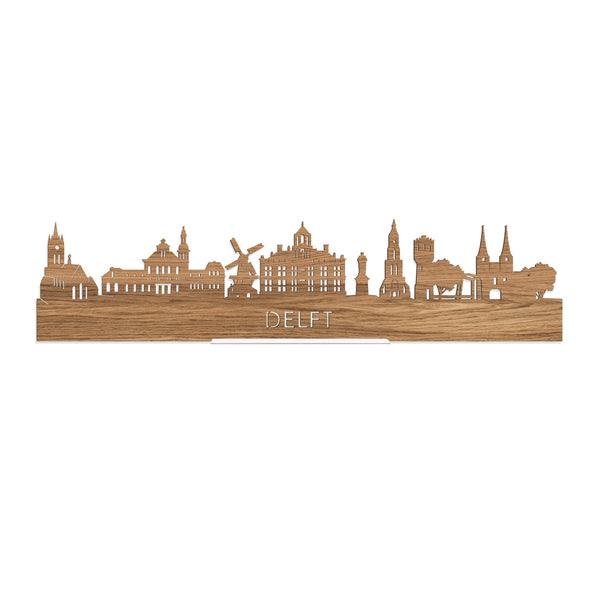 Standing Skyline Delft Eiken houten cadeau decoratie relatiegeschenk van WoodWideCities