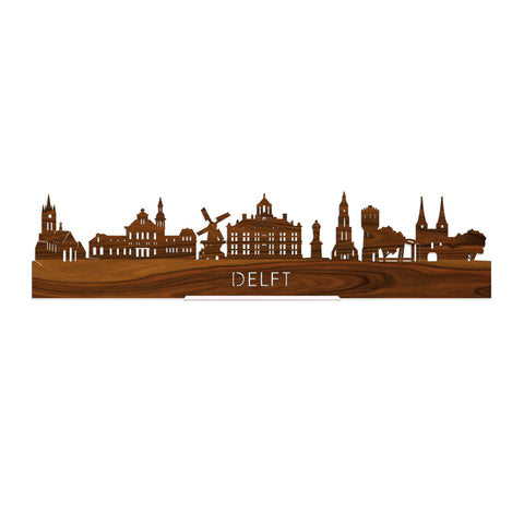 Standing Skyline Delft Palissander houten cadeau decoratie relatiegeschenk van WoodWideCities