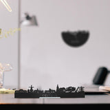 Standing Skyline Delfzijl Black houten cadeau decoratie relatiegeschenk van WoodWideCities