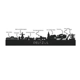 Standing Skyline Delfzijl Zwart glanzend gerecycled kunststof cadeau decoratie relatiegeschenk van WoodWideCities