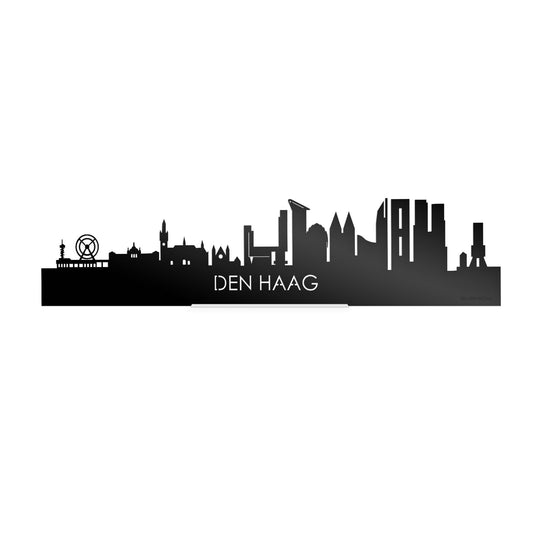 Standing Skyline Den Haag Zwart glanzend gerecycled kunststof cadeau decoratie relatiegeschenk van WoodWideCities
