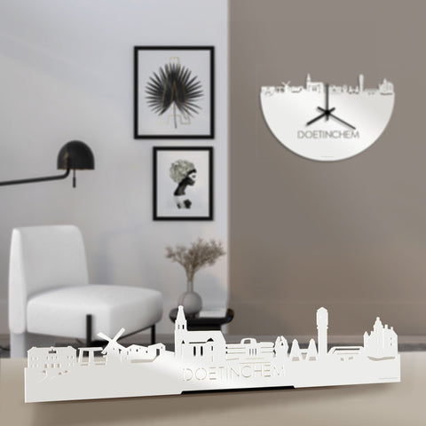 Standing Skyline Doetinchem Wit glanzend gerecycled kunststof cadeau decoratie relatiegeschenk van WoodWideCities
