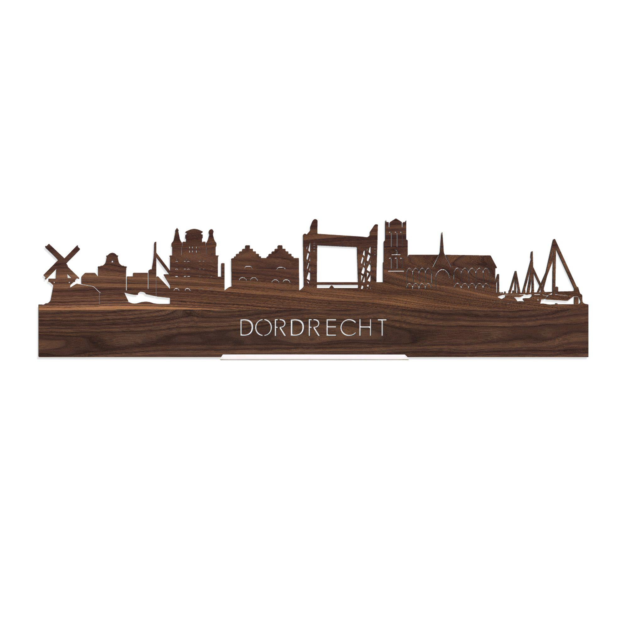 Standing Skyline Dordrecht Noten 40 cm  houten cadeau decoratie relatiegeschenk van WoodWideCities