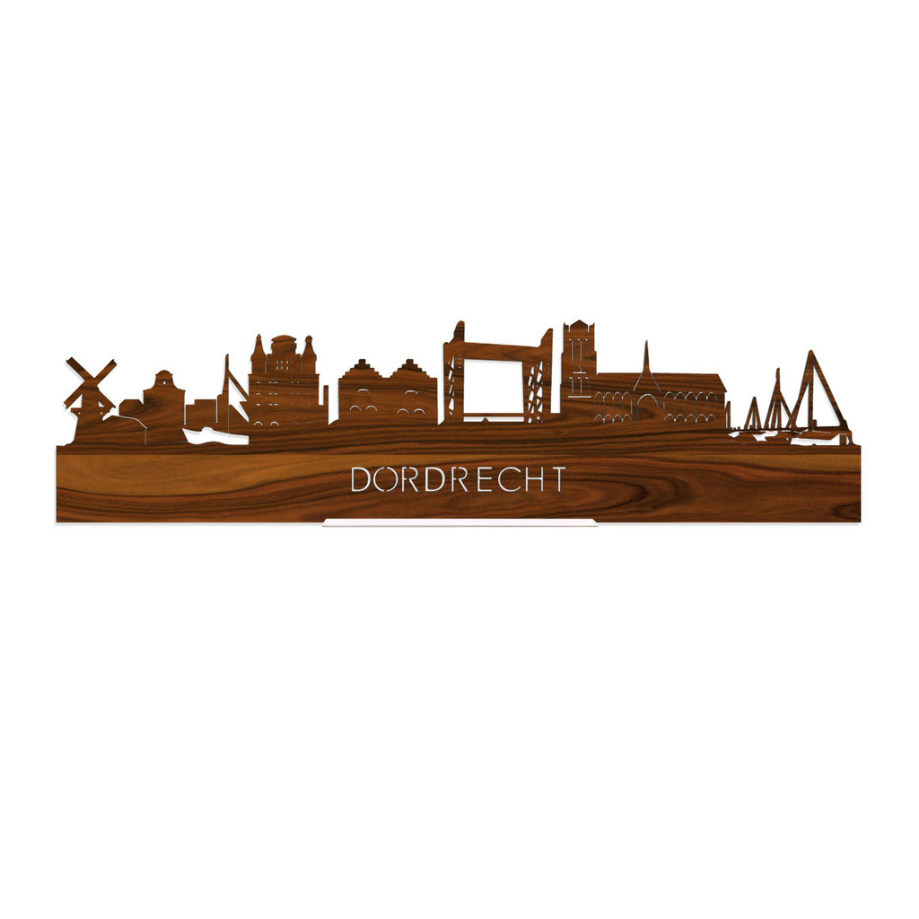 Standing Skyline Dordrecht Palissander 40 cm  houten cadeau decoratie relatiegeschenk van WoodWideCities