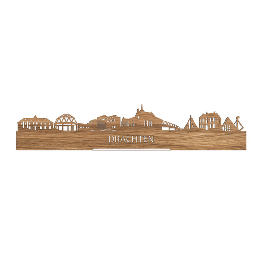 Standing Skyline Drachten Eiken houten cadeau decoratie relatiegeschenk van WoodWideCities