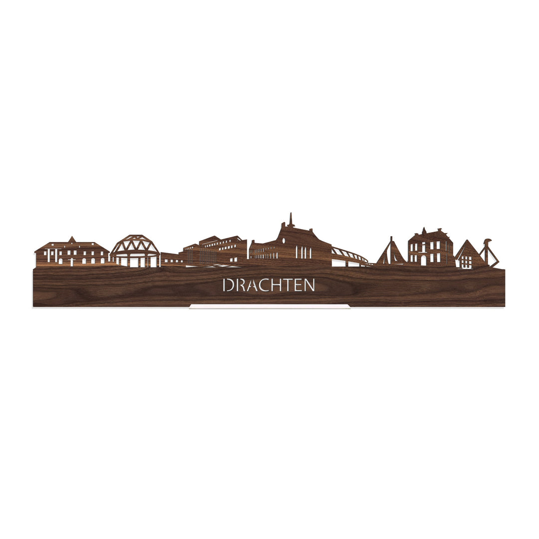 Standing Skyline Drachten Noten houten cadeau decoratie relatiegeschenk van WoodWideCities