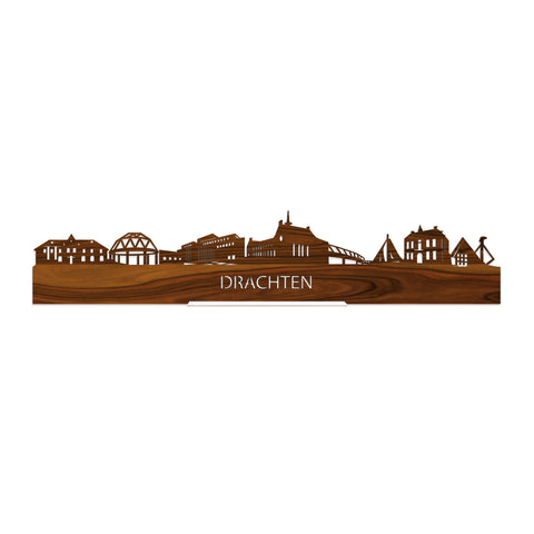 Standing Skyline Drachten Palissander houten cadeau decoratie relatiegeschenk van WoodWideCities