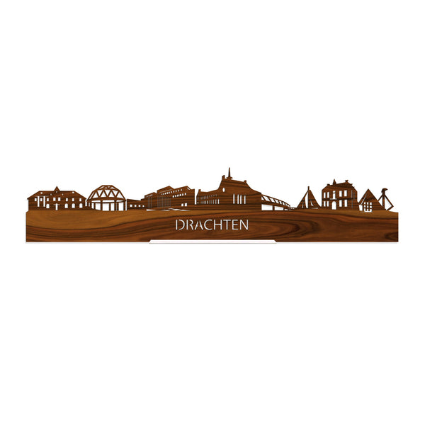 Standing Skyline Drachten Palissander houten cadeau decoratie relatiegeschenk van WoodWideCities