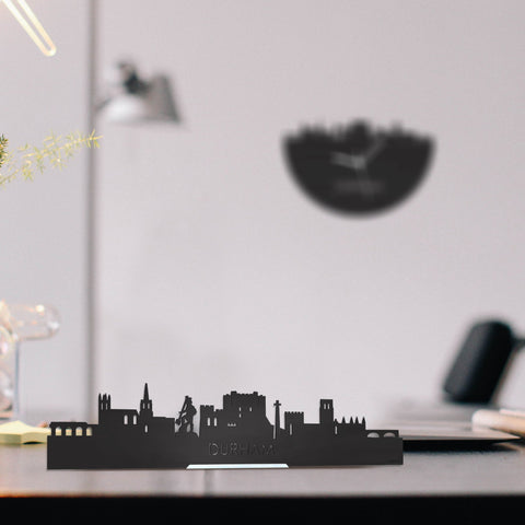 Standing Skyline Durham Zwart houten cadeau decoratie relatiegeschenk van WoodWideCities