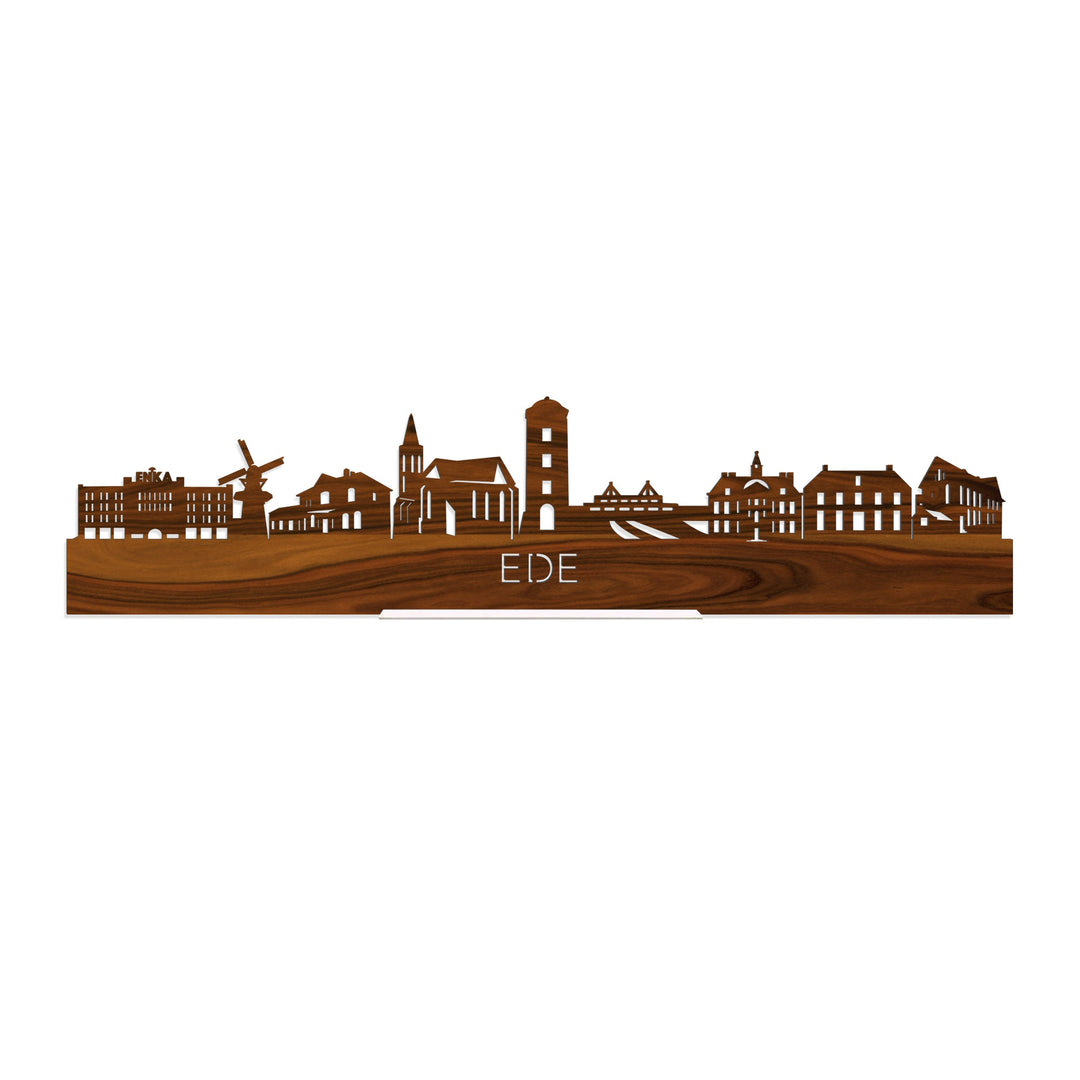 Standing Skyline Ede Palissander houten cadeau decoratie relatiegeschenk van WoodWideCities