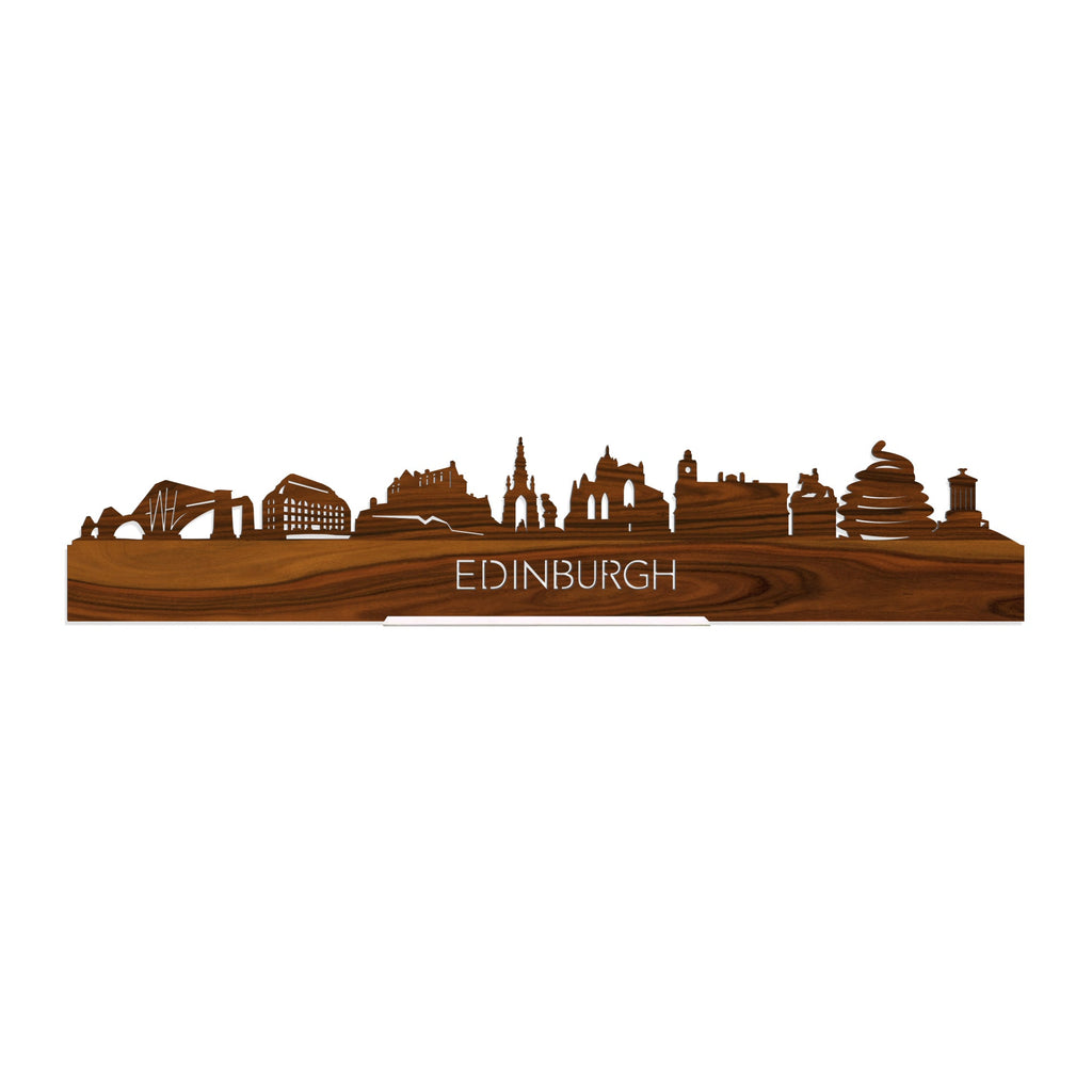 Standing Skyline Edinburgh Palissander houten cadeau decoratie relatiegeschenk van WoodWideCities