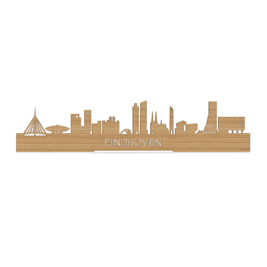 Standing Skyline Eindhoven Bamboe 40 cm  houten cadeau decoratie relatiegeschenk van WoodWideCities