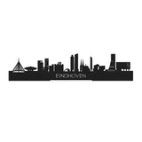 Standing Skyline Eindhoven Black houten cadeau decoratie relatiegeschenk van WoodWideCities