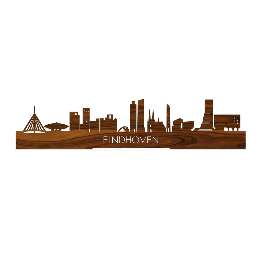 Standing Skyline Eindhoven Palissander 40 cm  houten cadeau decoratie relatiegeschenk van WoodWideCities
