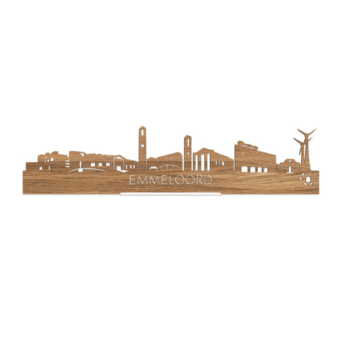Standing Skyline Emmeloord Eiken houten cadeau decoratie relatiegeschenk van WoodWideCities