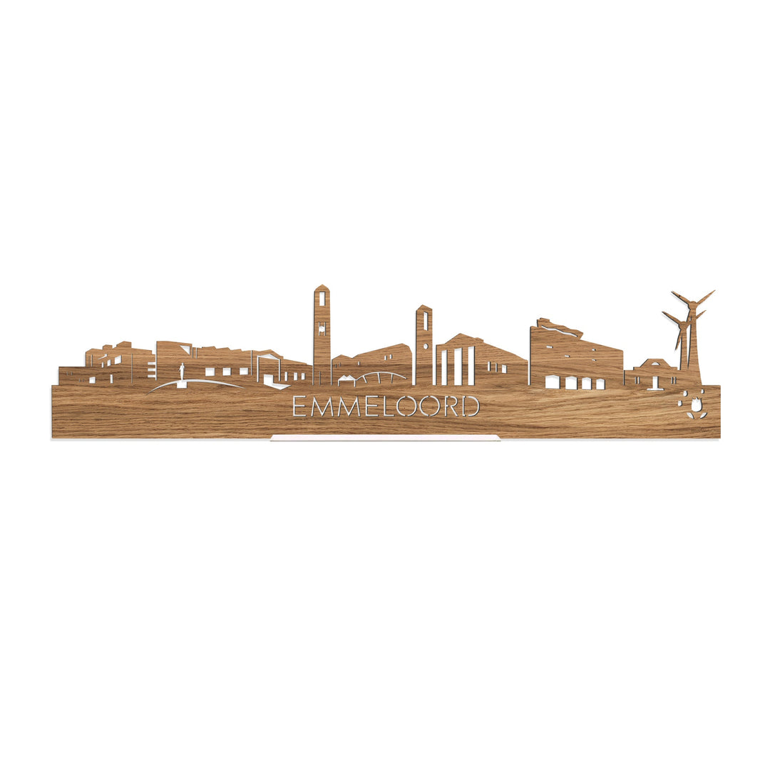 Standing Skyline Emmeloord Eiken houten cadeau decoratie relatiegeschenk van WoodWideCities