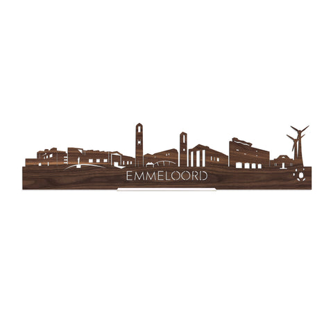 Standing Skyline Emmeloord Noten houten cadeau decoratie relatiegeschenk van WoodWideCities