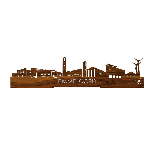 Standing Skyline Emmeloord Palissander houten cadeau decoratie relatiegeschenk van WoodWideCities