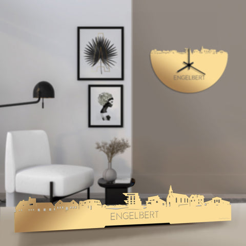 Standing Skyline Engelbert Metallic Goud gerecycled kunststof cadeau decoratie relatiegeschenk van WoodWideCities