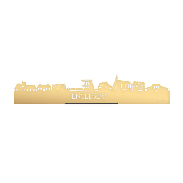 Standing Skyline Engelbert Metallic Goud gerecycled kunststof cadeau decoratie relatiegeschenk van WoodWideCities