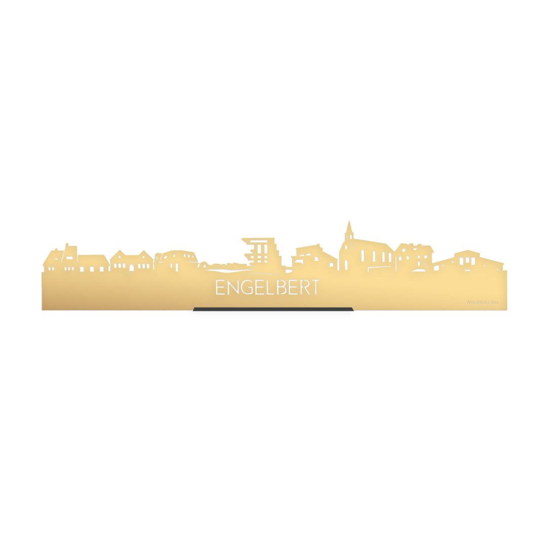Standing Skyline Engelbert Metallic Goud gerecycled kunststof cadeau decoratie relatiegeschenk van WoodWideCities
