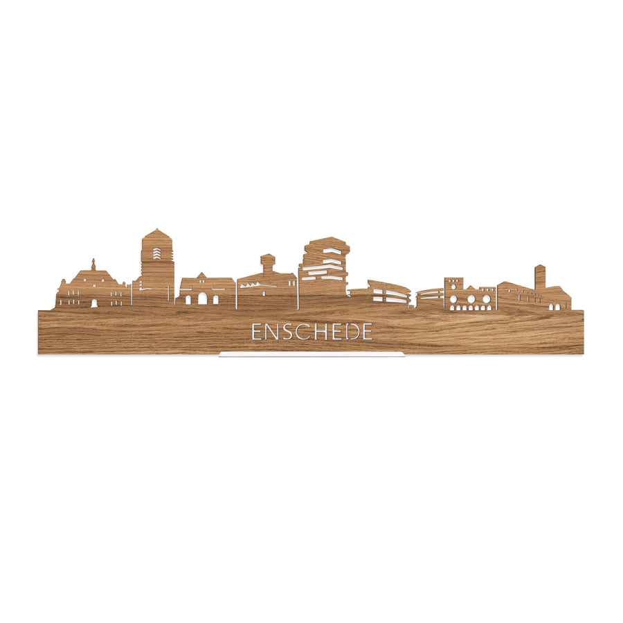 Standing Skyline Enschede Eiken 40 cm  houten cadeau decoratie relatiegeschenk van WoodWideCities
