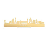 Standing Skyline Gouda Metallic Goud gerecycled kunststof cadeau decoratie relatiegeschenk van WoodWideCities