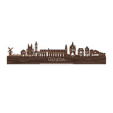 Standing Skyline Gouda Noten houten cadeau decoratie relatiegeschenk van WoodWideCities